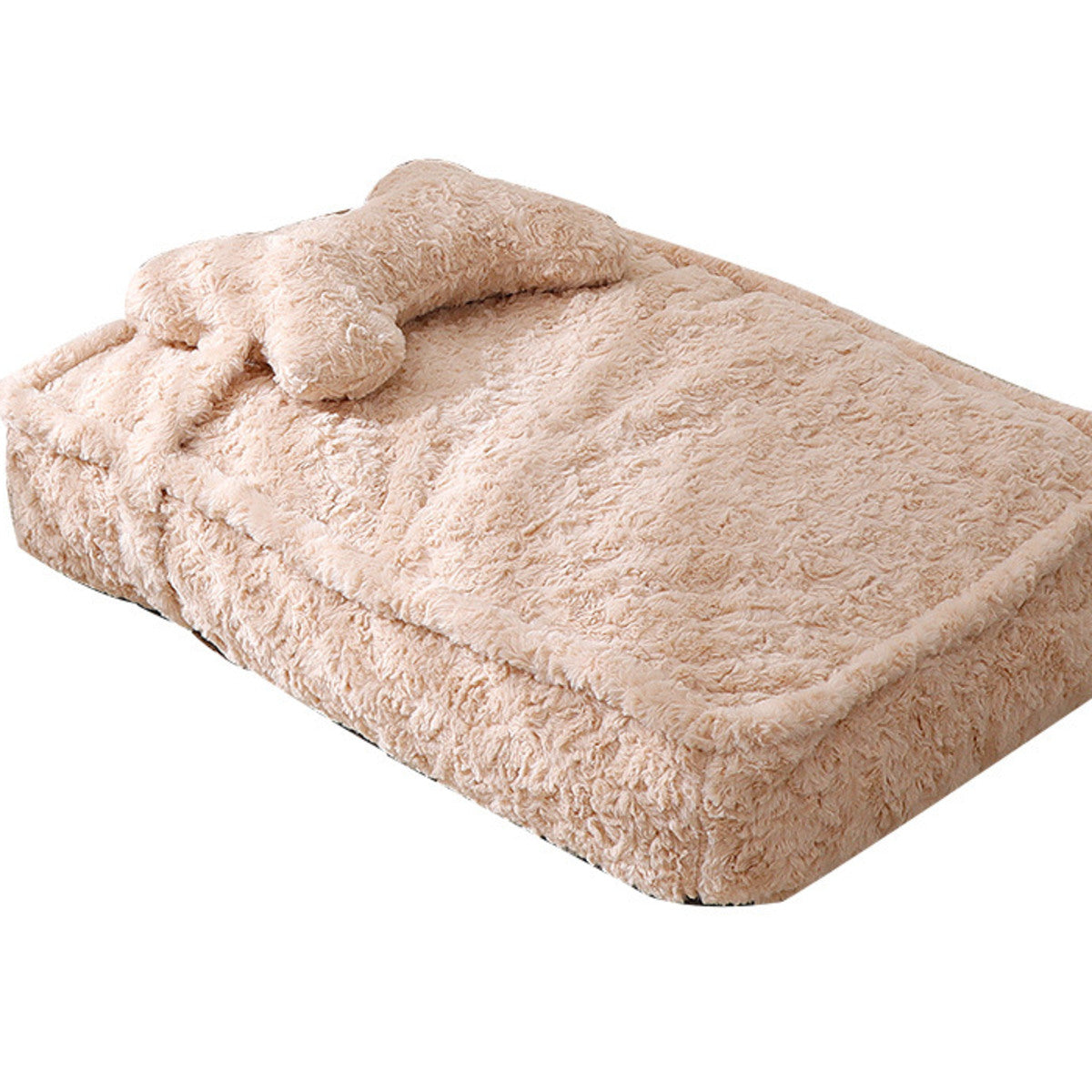 SnugNest rectangular plush pet bed on a clean white background