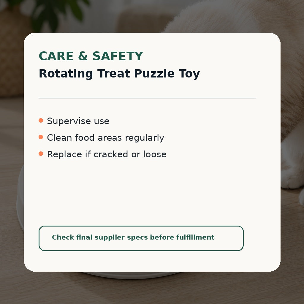 Rotating treat puzzle toy care and safety guide