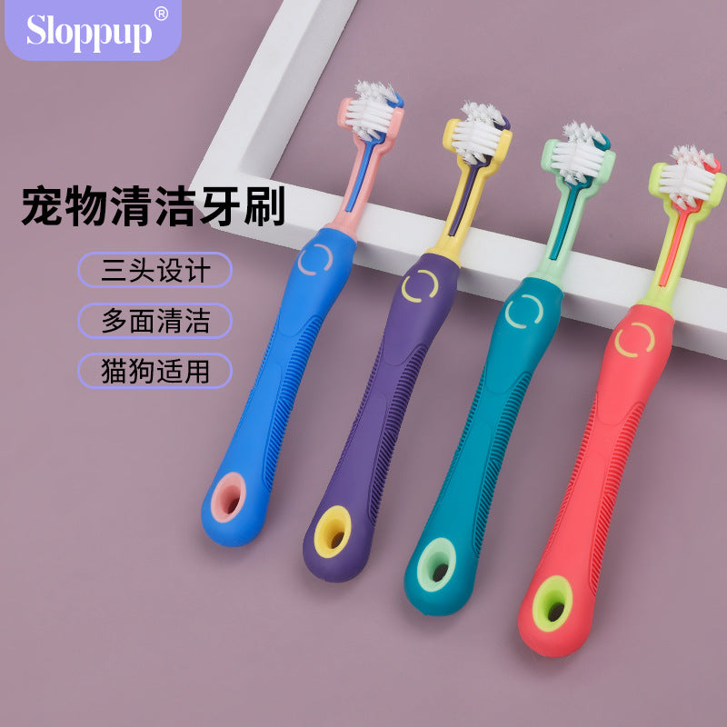 Sloppup three-head pet toothbrush supplier image