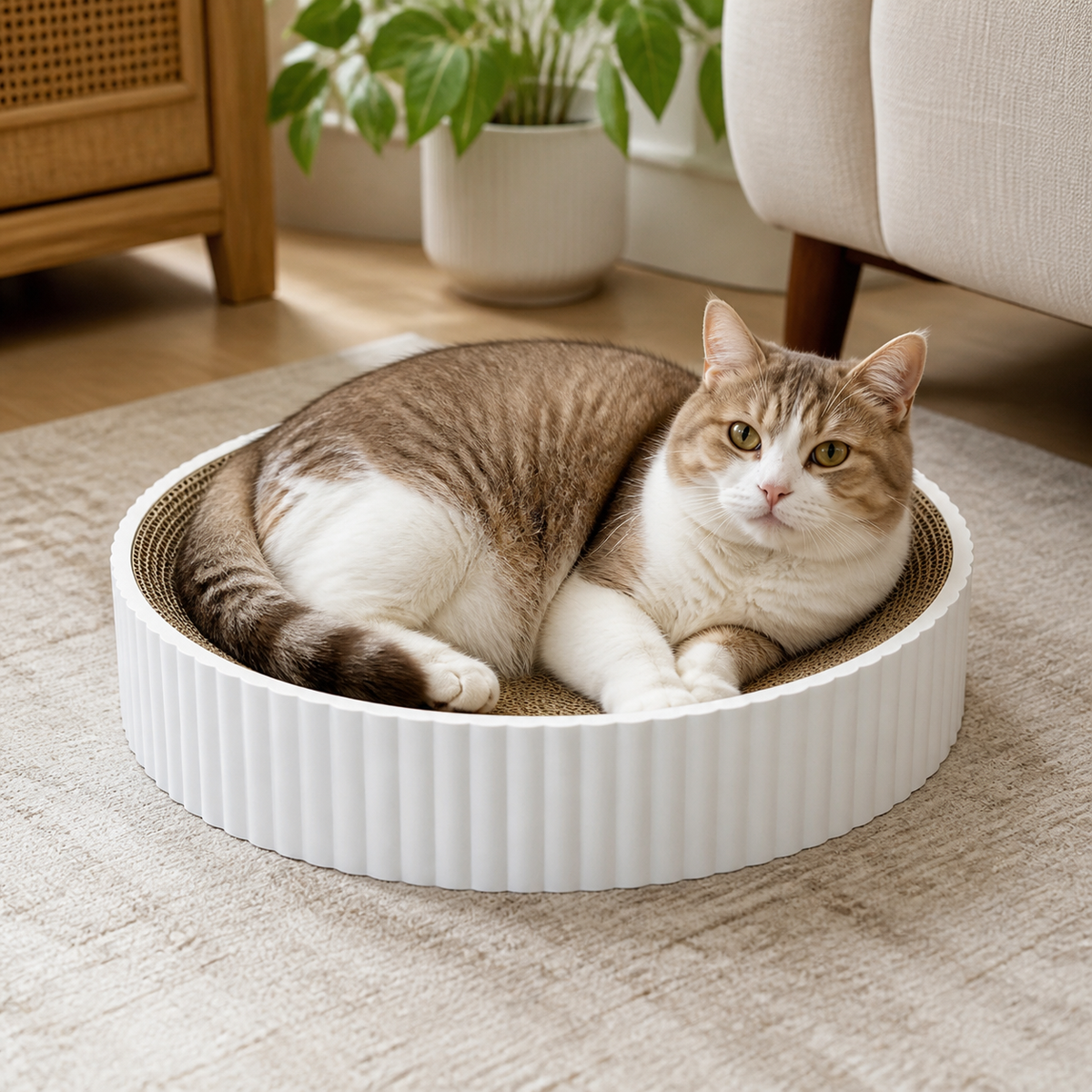 NestScratch Round Cardboard Cat Scratcher Bed product image 2