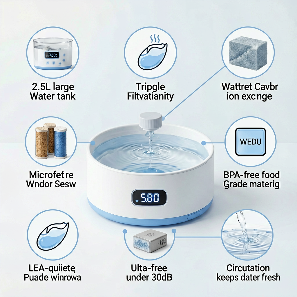 2L Pet Water Fountain | Everyday Hydration for Cats & Dogs