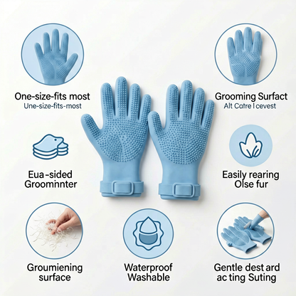 Soft-Touch Pet Grooming Glove™ | Gentle Deshedding & Massage Care for Dogs & Cats