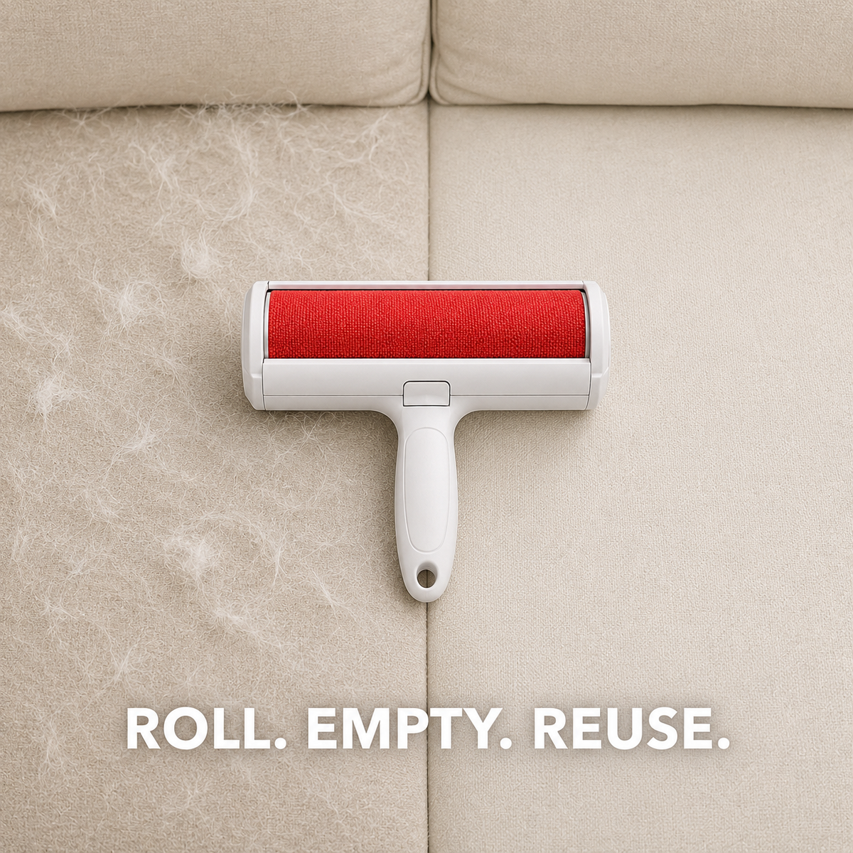 Pet hair before and after sofa cleaning with FurLift Pro