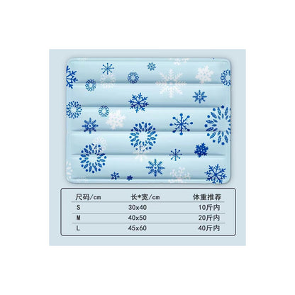 ChillFold Reusable Pet Cooling Mat – Blue Snowflake – product image 5