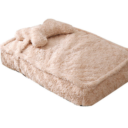 SnugNest rectangular plush pet bed on a clean white background