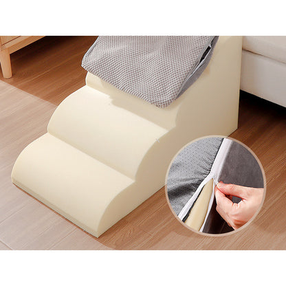 Pet stairs with removable fabric cover and foam core