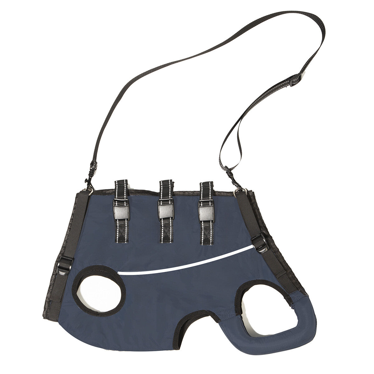 Navy full-body dog mobility support harness with adjustable straps