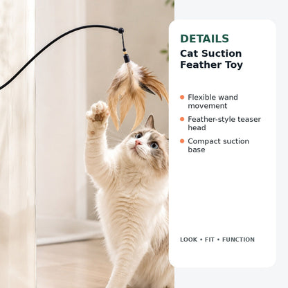 Suction cup cat feather toy design details