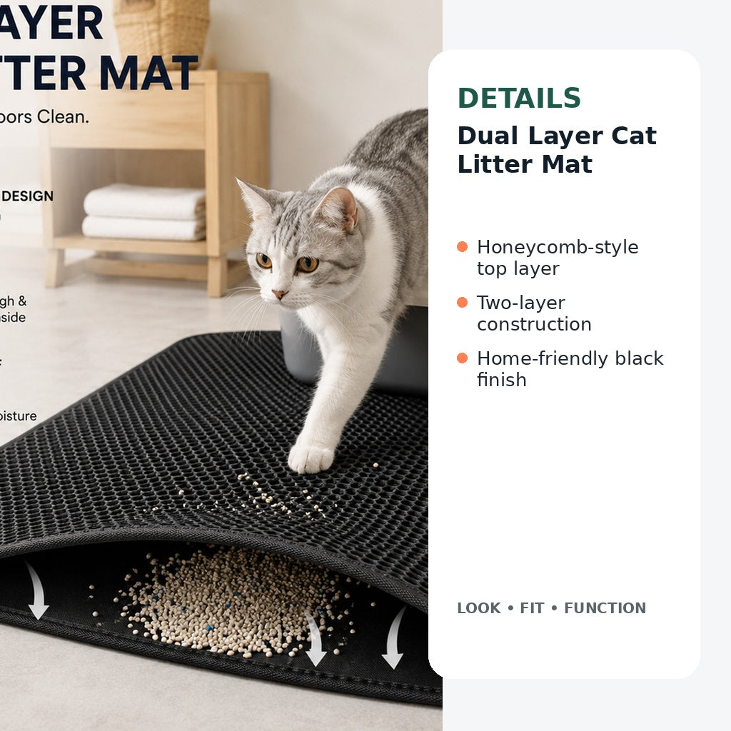 Dual layer cat litter mat construction details