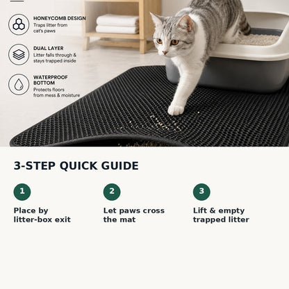 How to use a dual layer cat litter mat