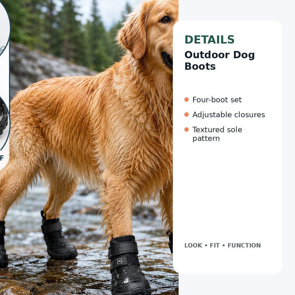 Outdoor dog boots design details