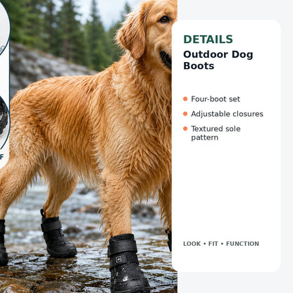 Outdoor dog boots design details