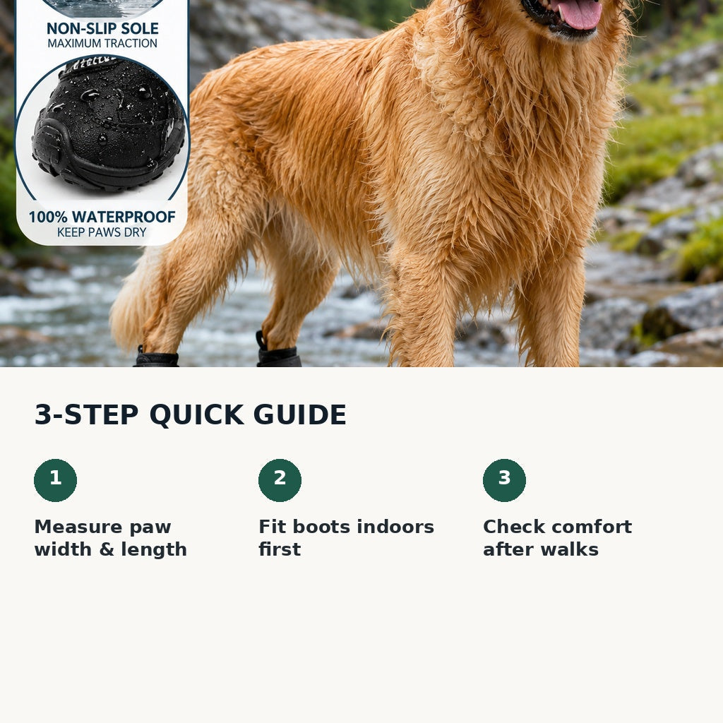 How to fit outdoor dog boots
