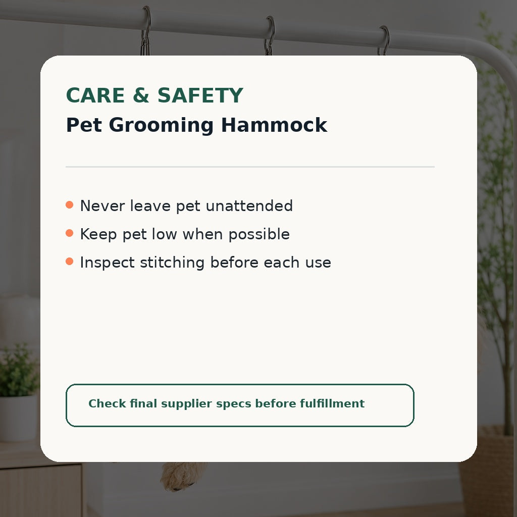 Pet grooming hammock care and safety guide