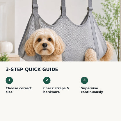 How to use a pet grooming hammock safely