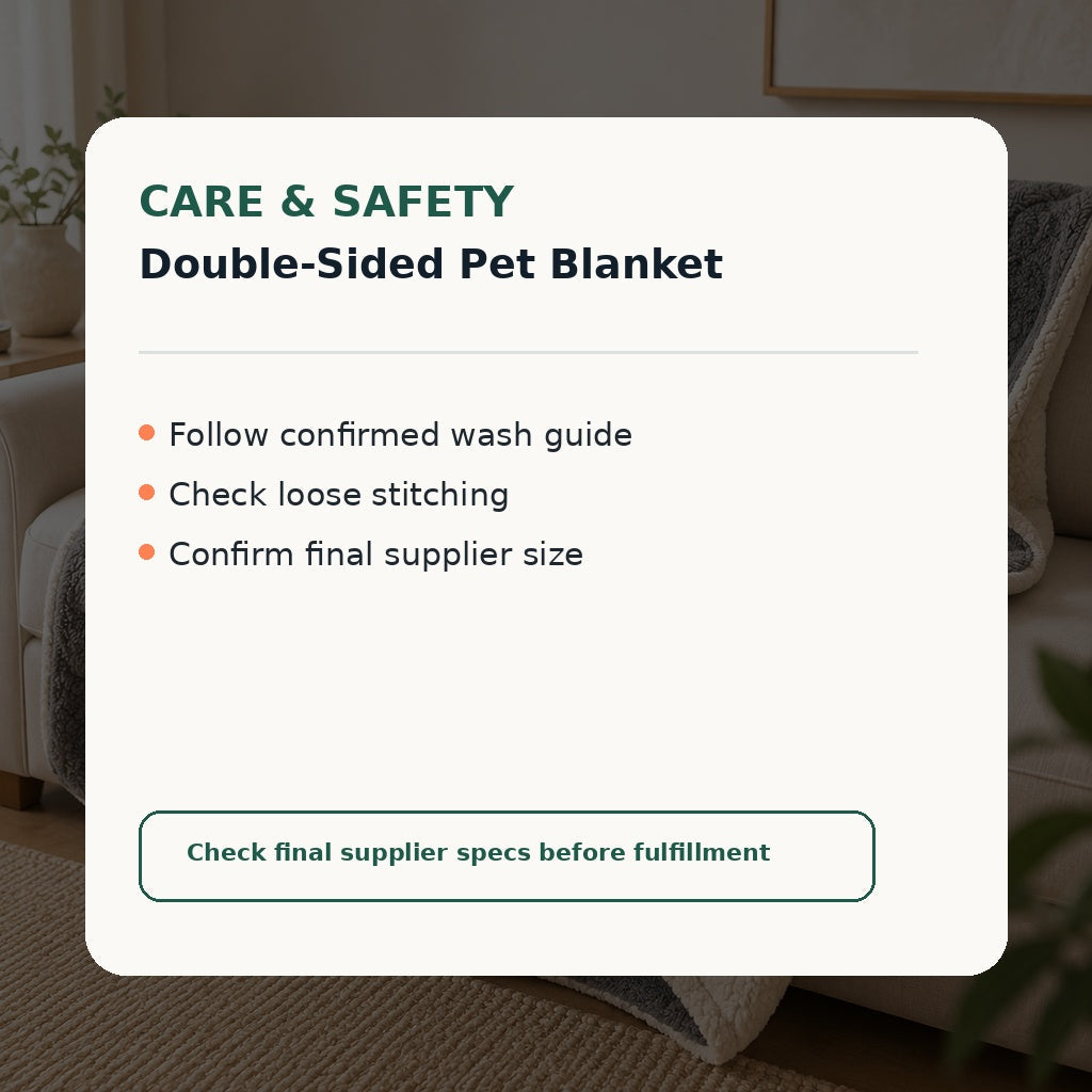Double-sided pet blanket care guide