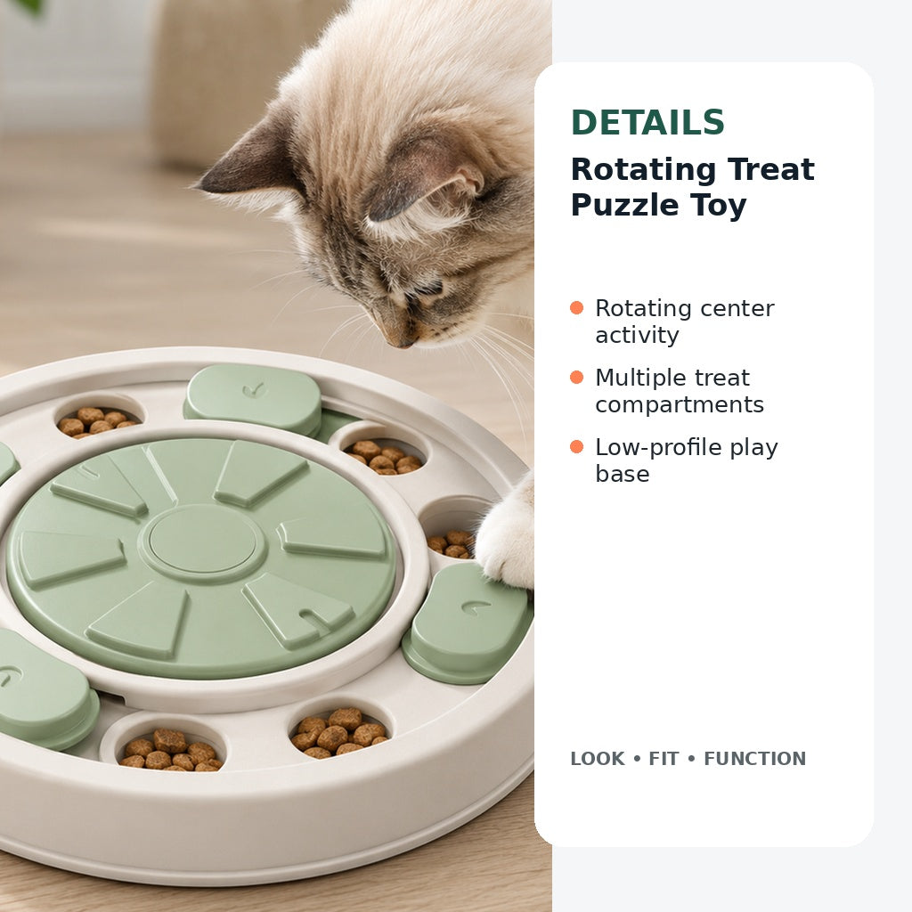 Rotating treat puzzle toy design details