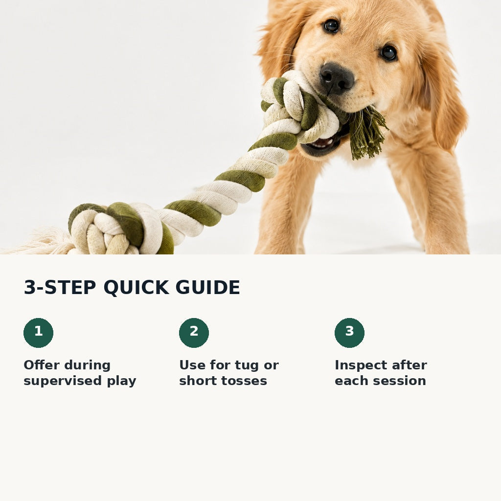 How to use a cotton rope tug toy safely
