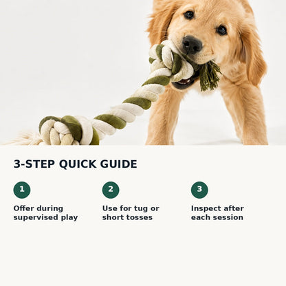 How to use a cotton rope tug toy safely