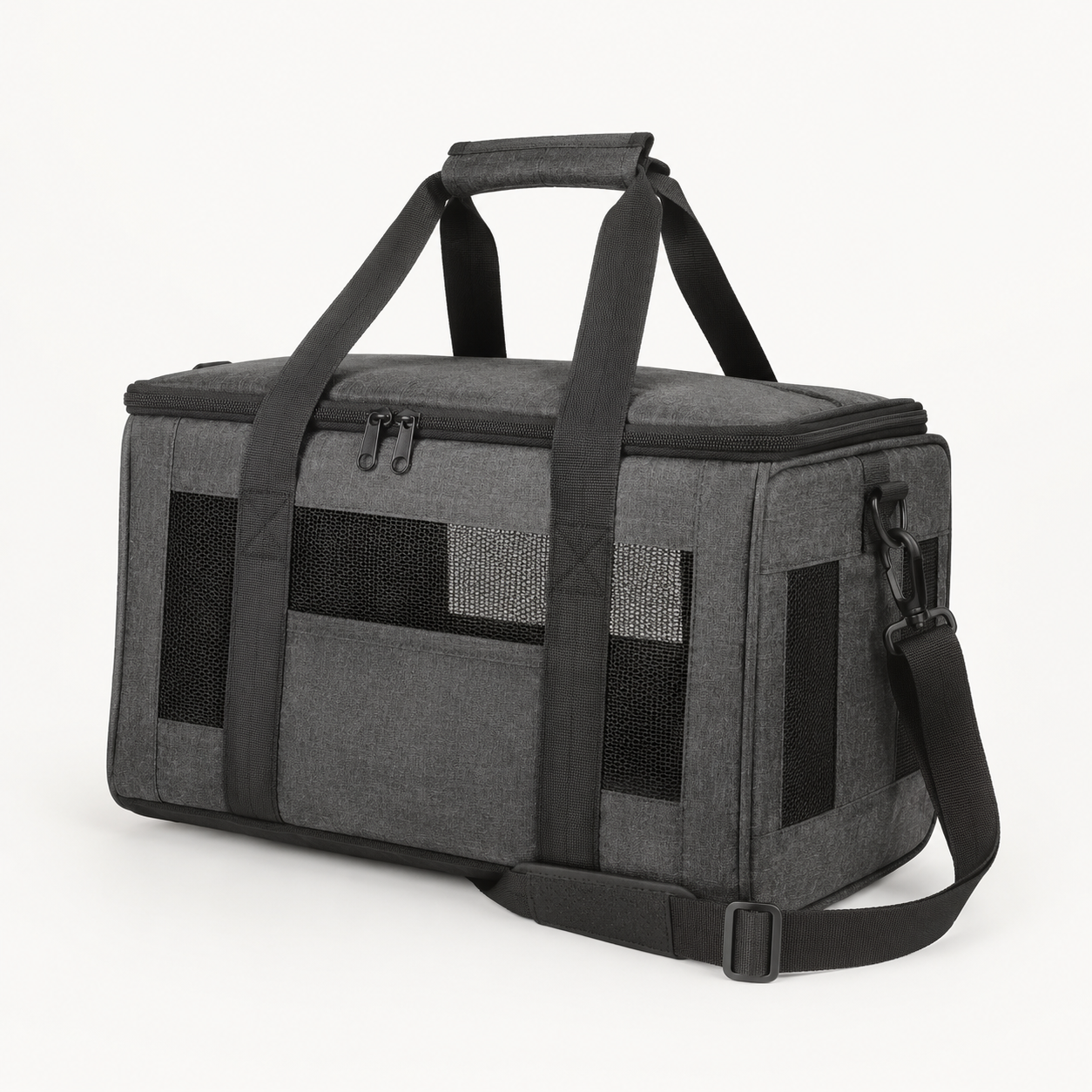 Soft sided foldable pet travel carrier