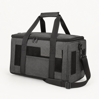 Soft sided foldable pet travel carrier