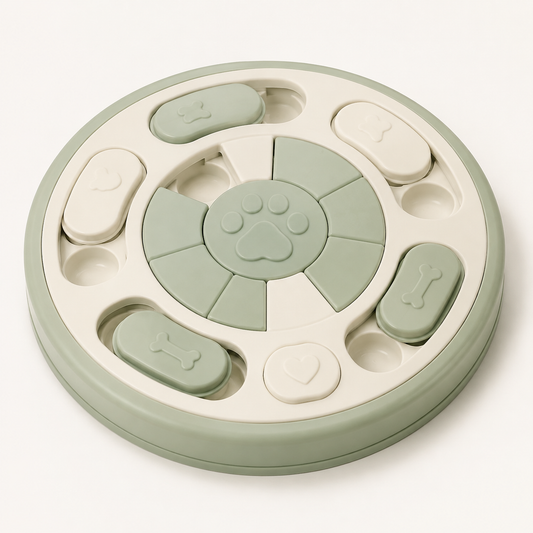 Interactive dog puzzle feeder