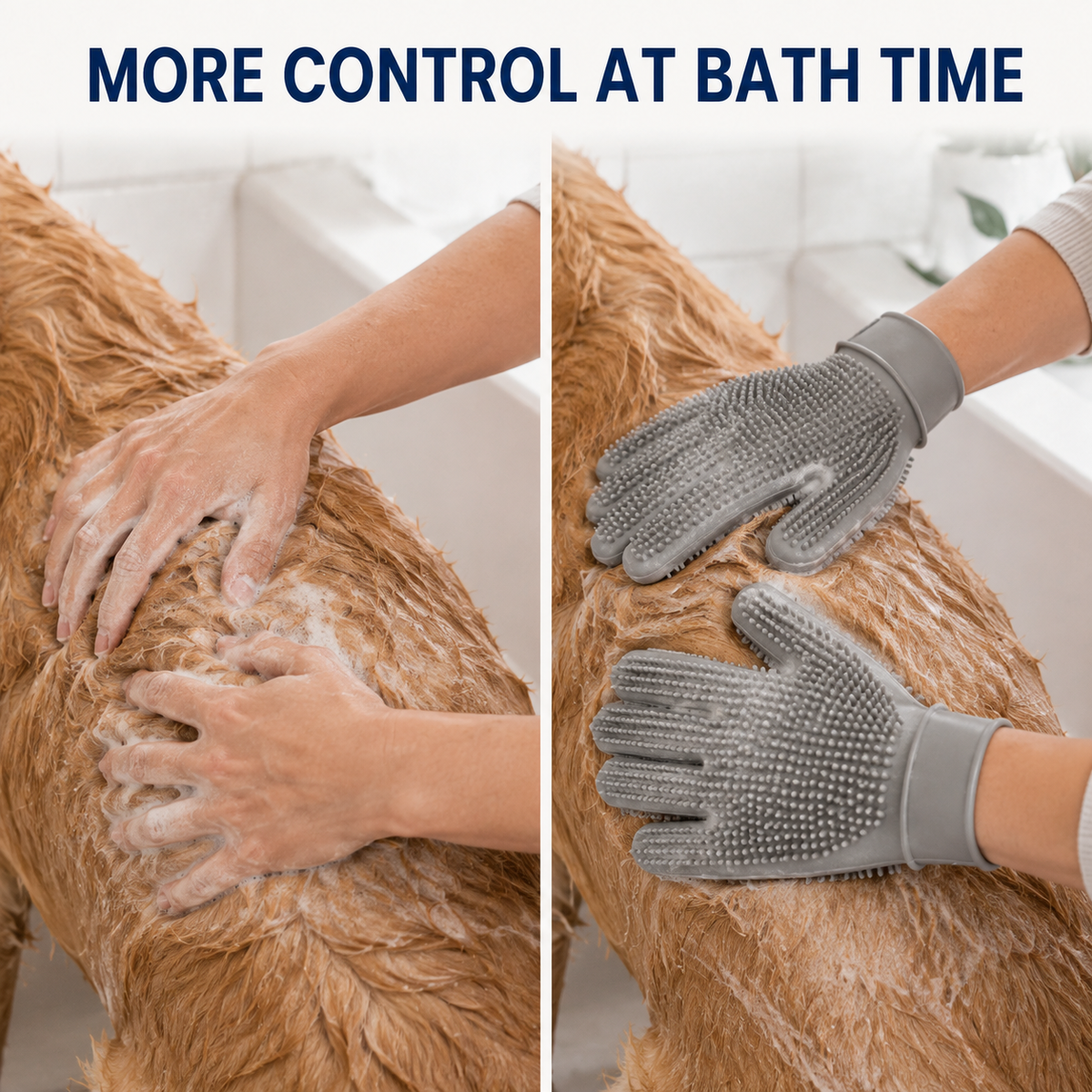 Bare-hand and SoftScrub glove bath-time control comparison